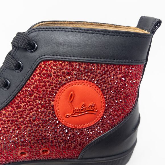 Christian Louboutin Sneakers Louis Flat Patent Crystals Size 43 EU 10 US - Picture 6 of 11